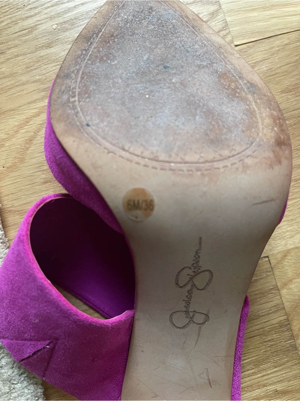 Jessica Simpson Magenta Pointed-Toe Slip-On Mules - Picture 4 of 5